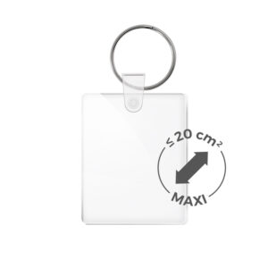 Visuel PORTE CLE CREATION PMMA EP 3mm MAXI 20 cm2