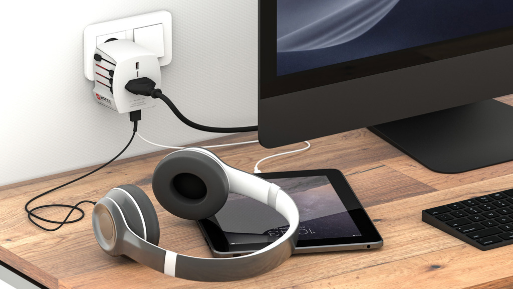 Miniature 5 pour SKROSS Adaptateur de voyage universel MUV 2-Pôles avec USB