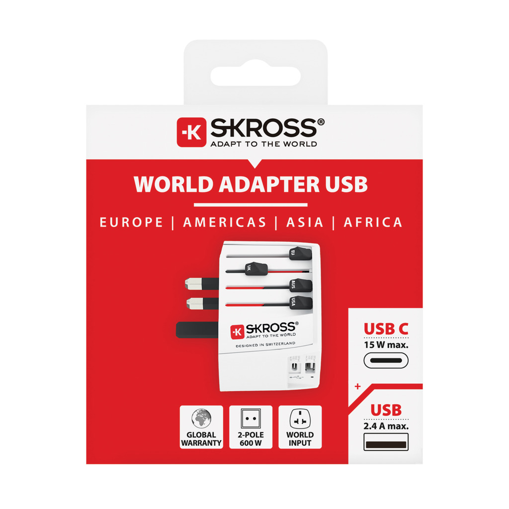 Miniature 6 pour SKROSS Adaptateur de voyage universel MUV 2-Pôles avec USB