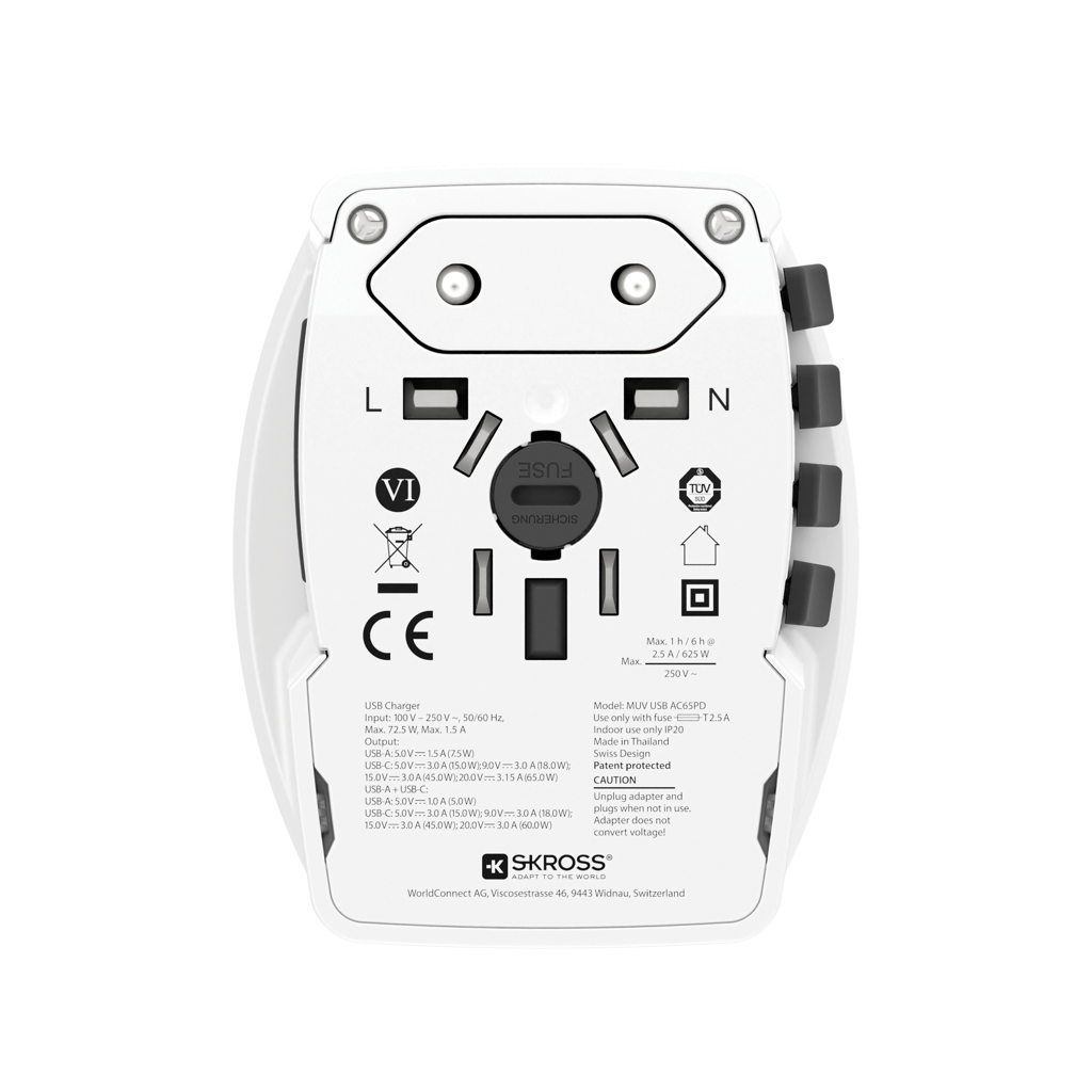 Miniature 5 pour SKROSS Adaptateur de voyage universel MUV 65W PD avec USB