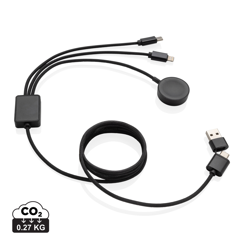 Miniature 1 pour Câble 6-en-1 avec chargeur de montre en rPET RCS Terra