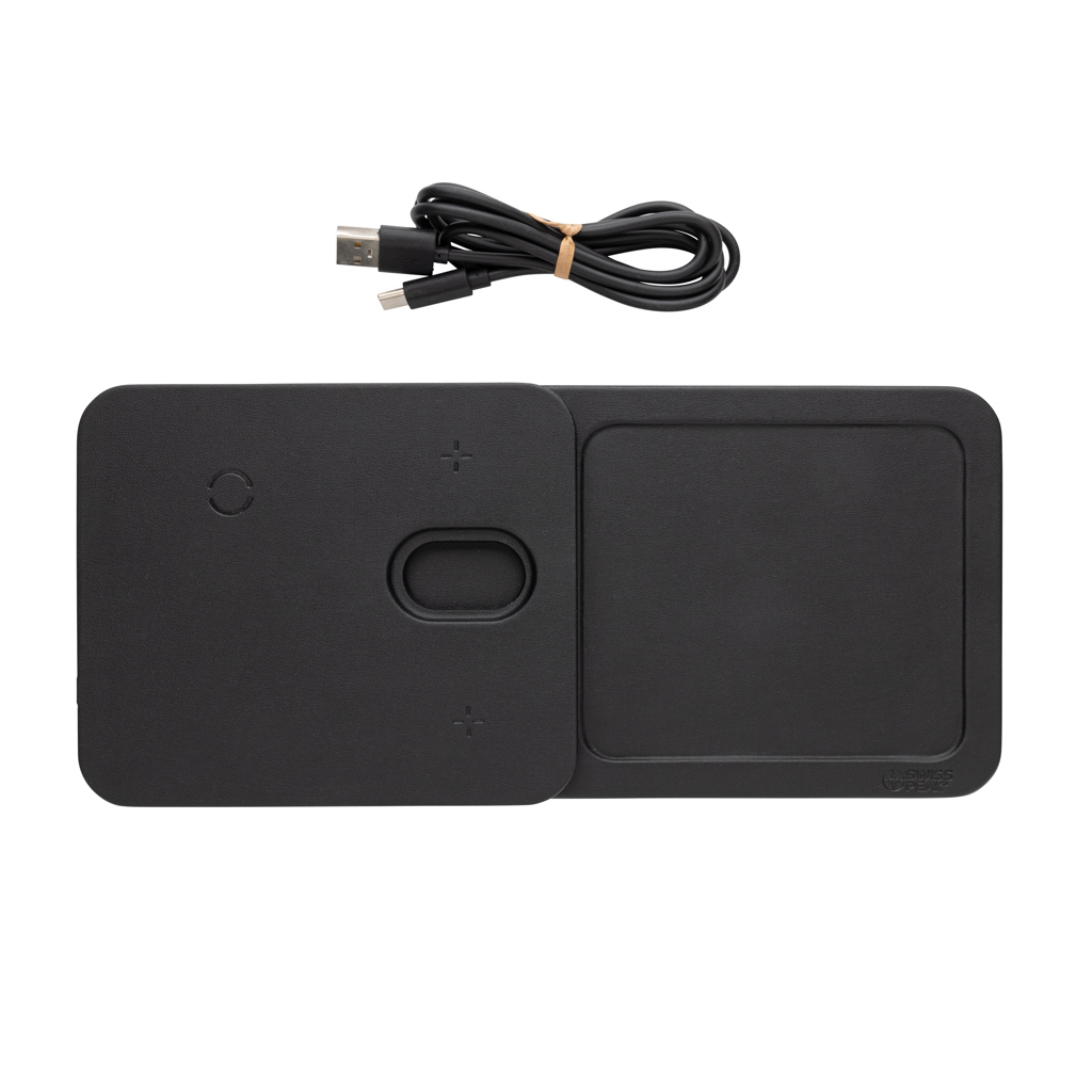Miniature 5 pour Chargeur de bureau 3 en 1 en PU recyclé RCS Swiss Peak