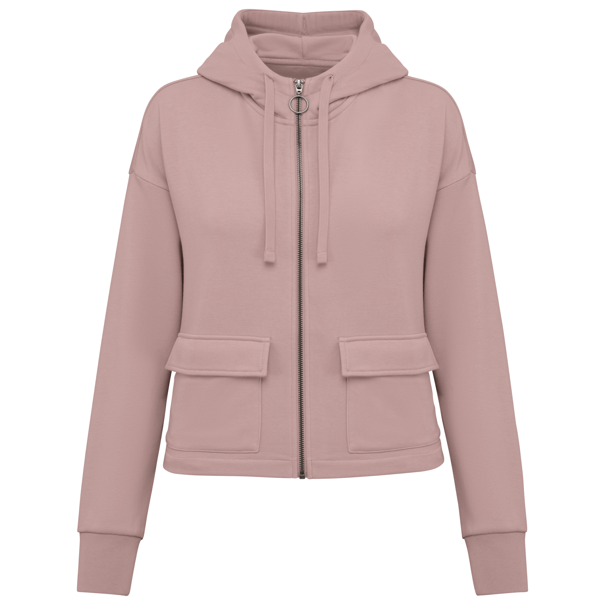 Miniature 12 pour Sweat-shirt écoresponsable zippé à capuche French Terry femme