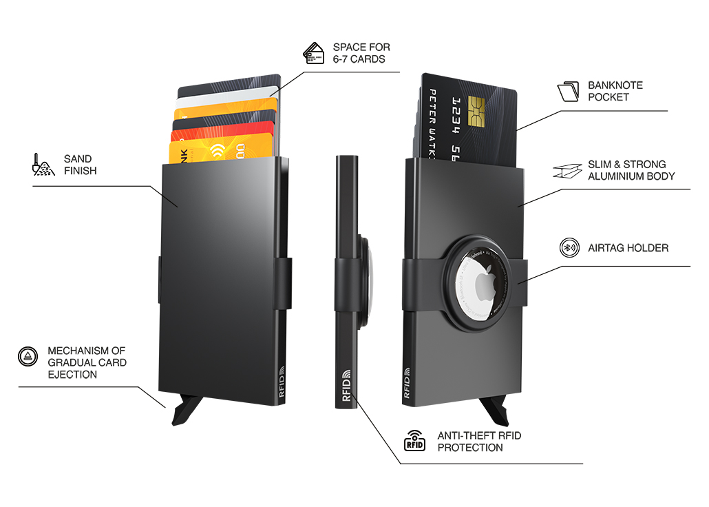 Miniature 12 pour Étui pour cartes de crédit RFID avec support pour AirTag 216310801
