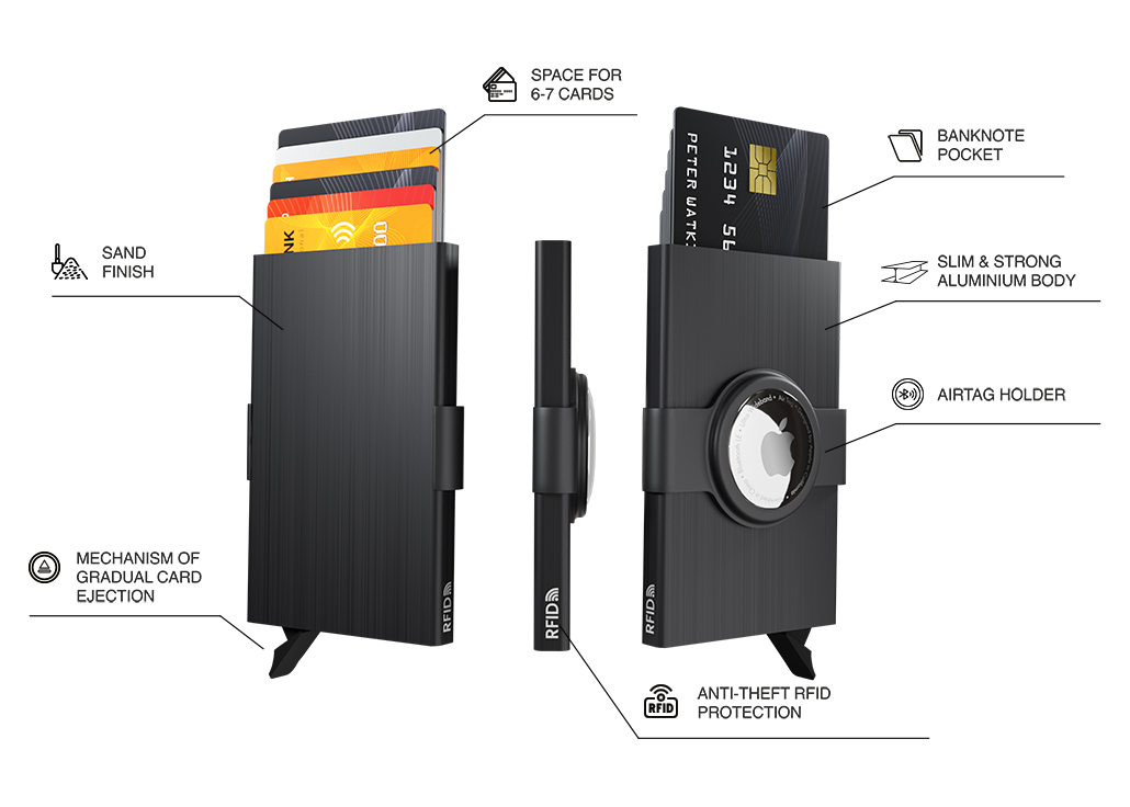 Miniature 9 pour Étui pour cartes de crédit RFID avec support pour AirTag 216315501