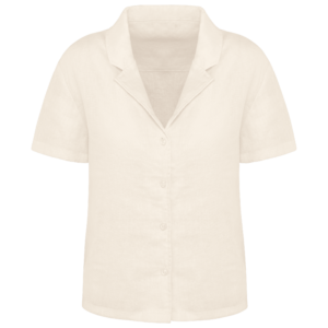 Visuel Chemise manches courtes en lin à col bowling femme