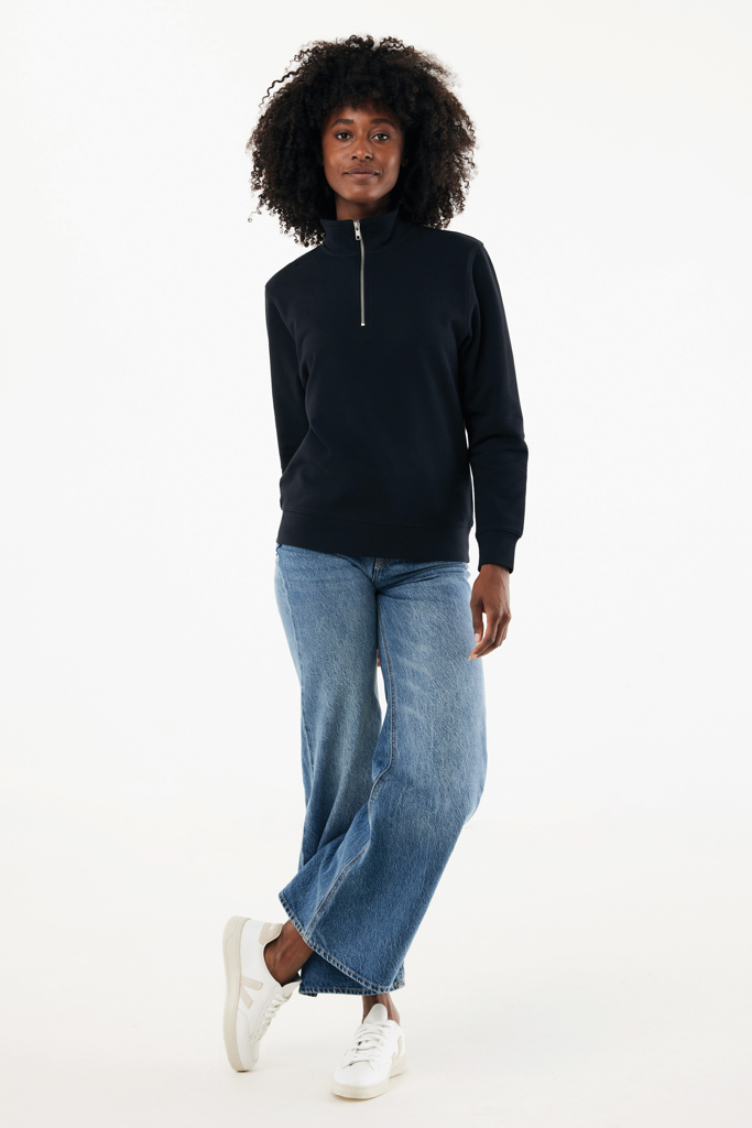 Miniature 10 pour Sweater IQONIQ à col montant zippé en coton recyclé Elgon