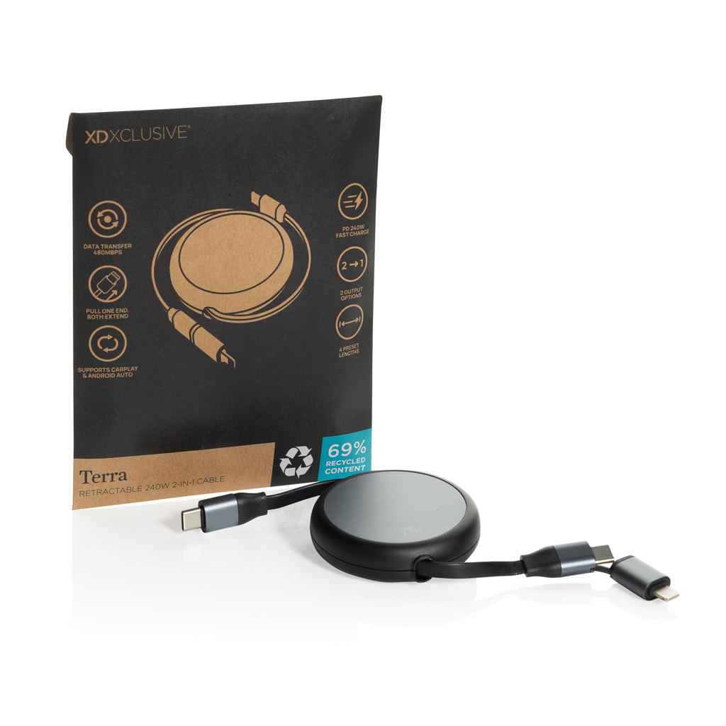 Miniature 12 pour Câble rétractable 240W 2-en-1  en aluminium RCS Terra