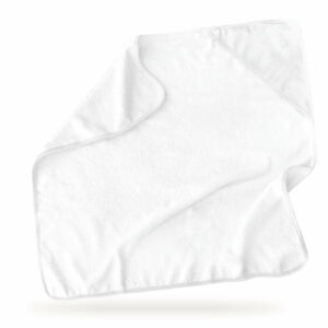 Visuel SERVIETTE À CAPUCHE BLANCHE POUR BÉBÉ POUR IMPRESSION PAR SUBLIMATION