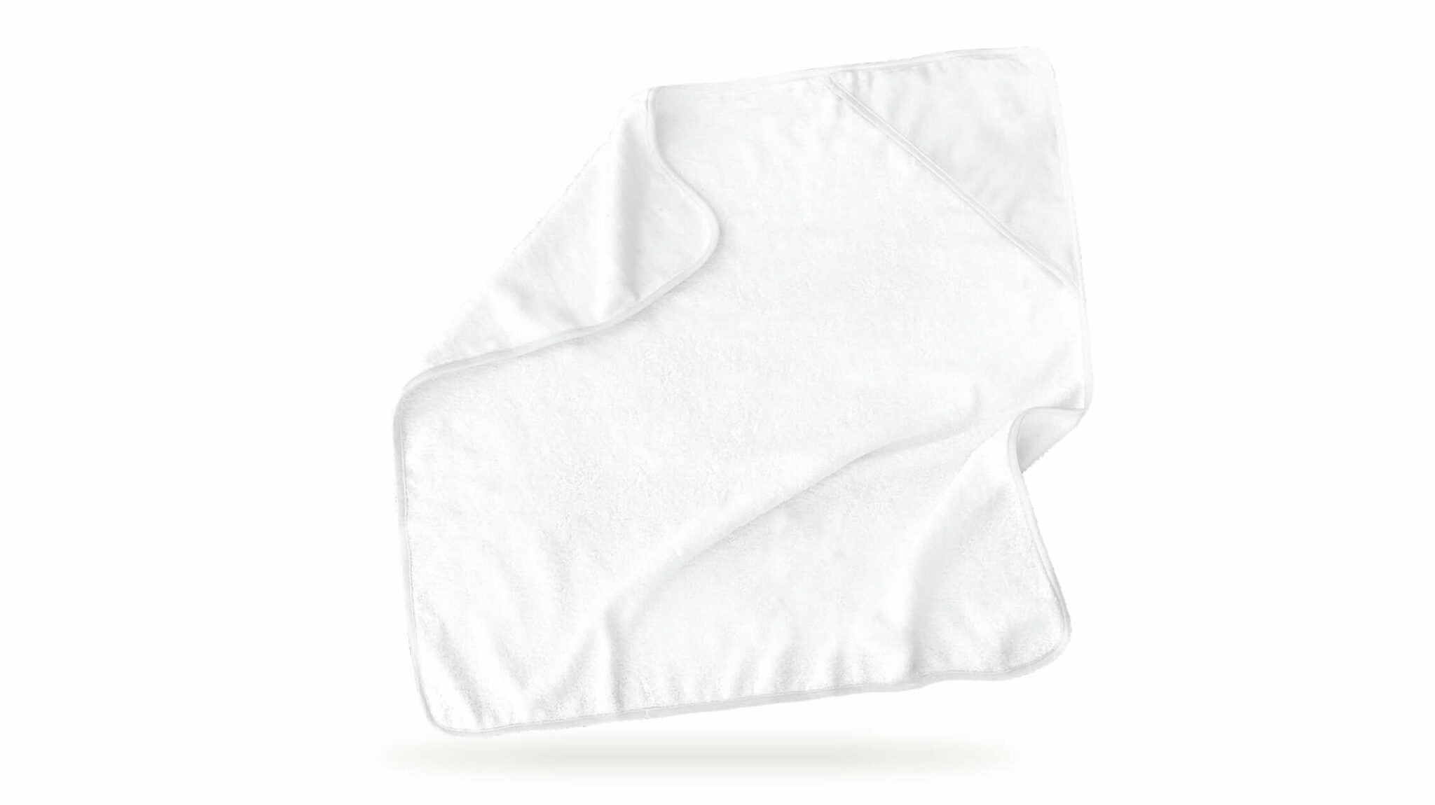 Miniature 1 pour SERVIETTE À CAPUCHE BLANCHE POUR BÉBÉ POUR IMPRESSION PAR SUBLIMATION